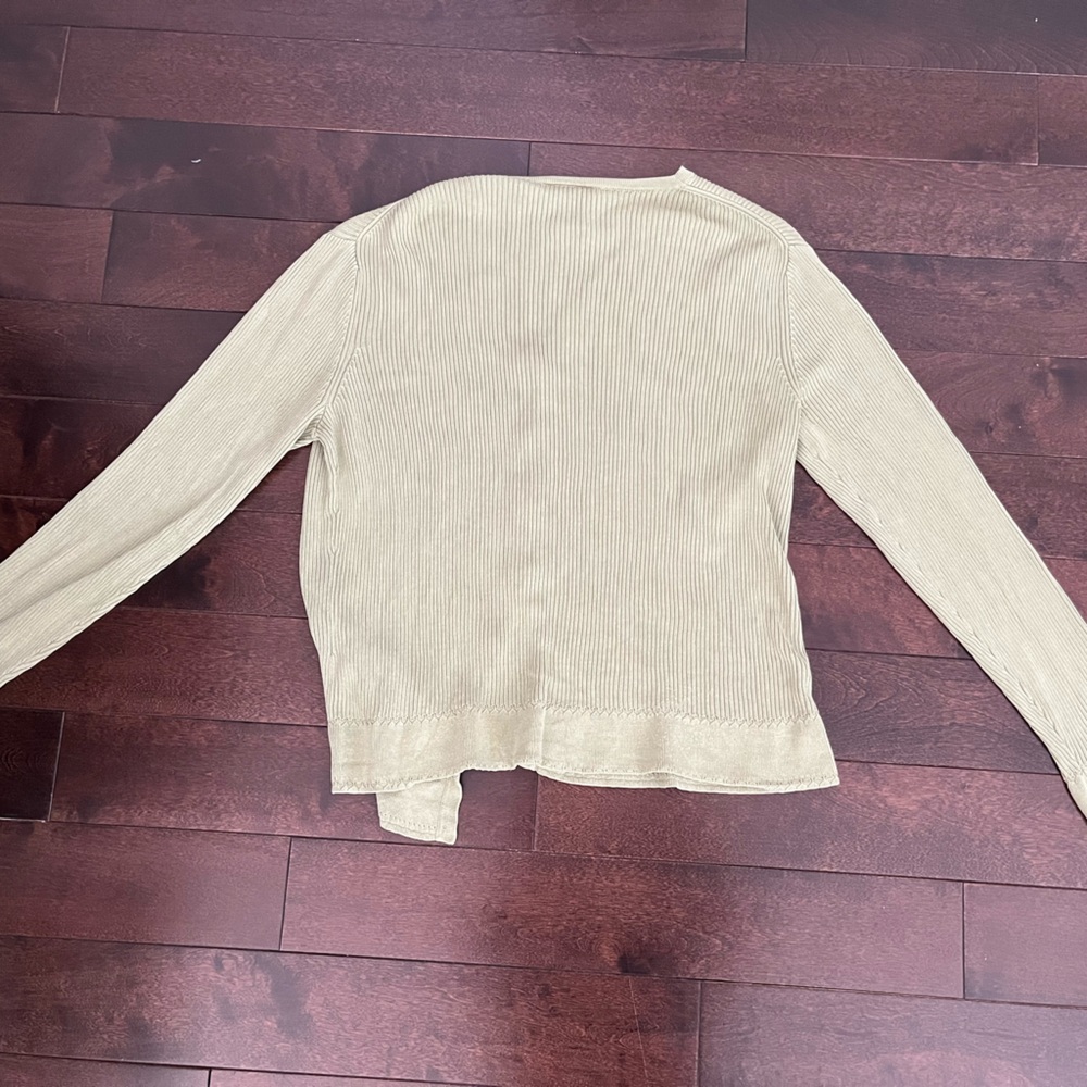 Vintage Green Ribbed Cardigan - Picture 3 of 3